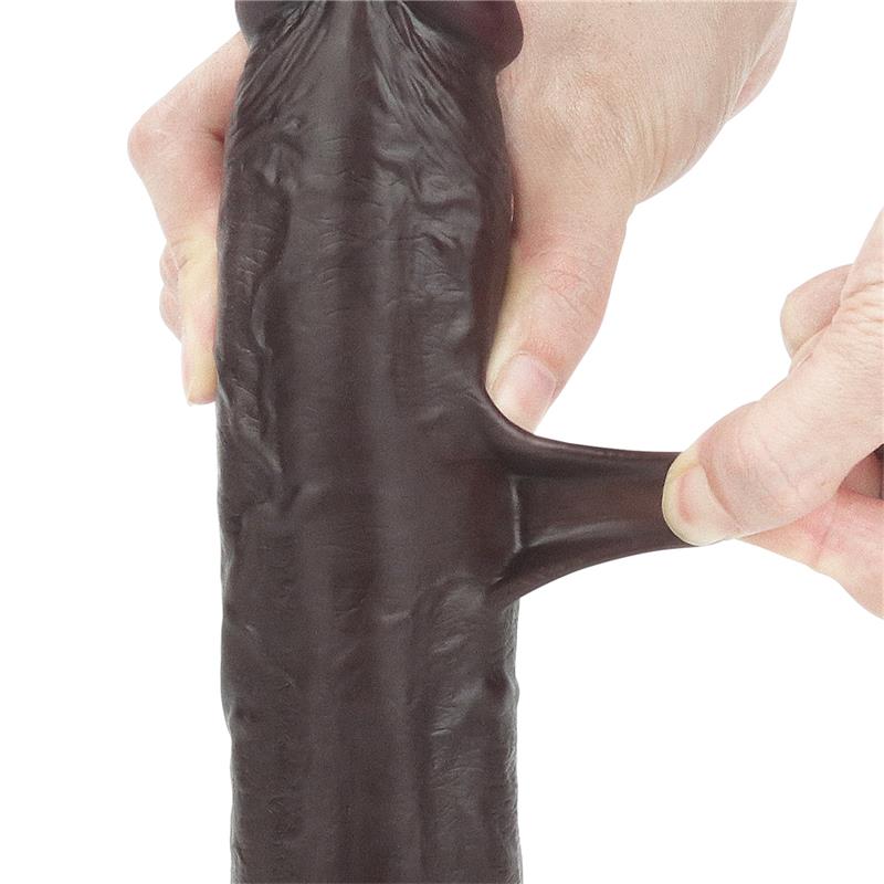 Dildo con Piel Retractil 9 Negro - Imagen 9