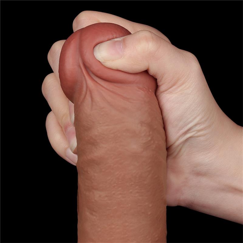 Dildo con Piel Retractil 9.5 Bronceado - Imagen 7