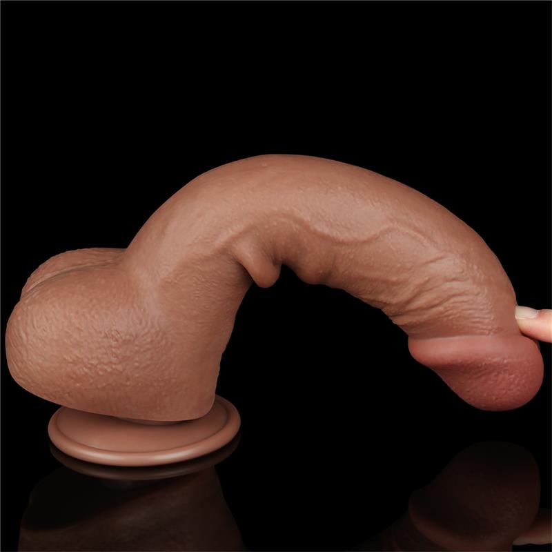 Dildo con Piel Retractil 9.5 Bronceado - Imagen 9