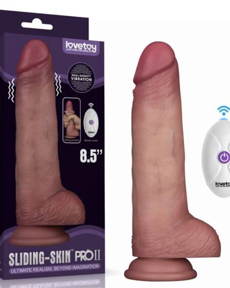Dildo con Vibración Piel Deslizante Silicona Dual Layer 8.5