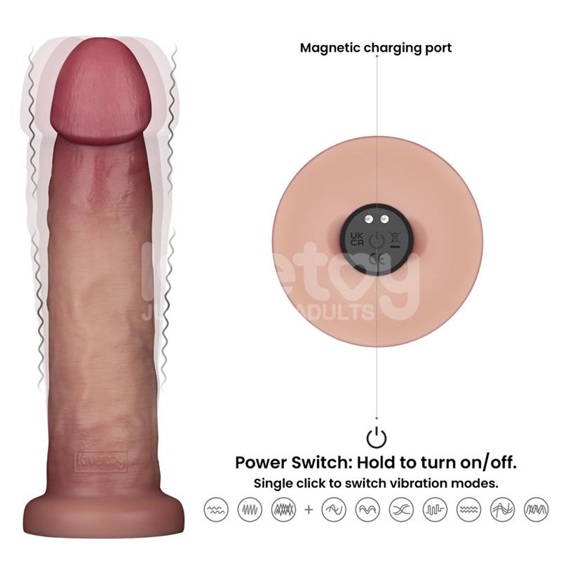 Dildo con Vibración Piel Deslizante Silicona Dual Layer 9 - Imagen 20