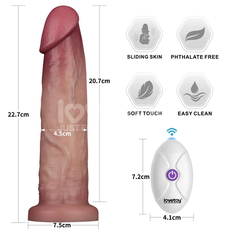 Dildo con Vibración Piel Deslizante Silicona Dual Layer 9 - Imagen 21