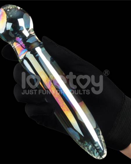 Dildo de Cristal que Brilla en la Oscuridad Twilight Gleam Prism Glass