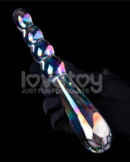 Dildo de Cristal que Brilla en la Oscuridad Twilight Gleam Rising Ripples