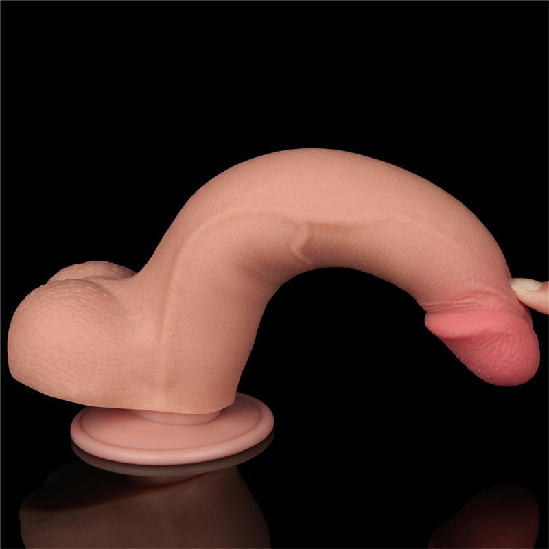 Dildo Dual Density Piel Deslizante Retractil 8.5 - Imagen 4