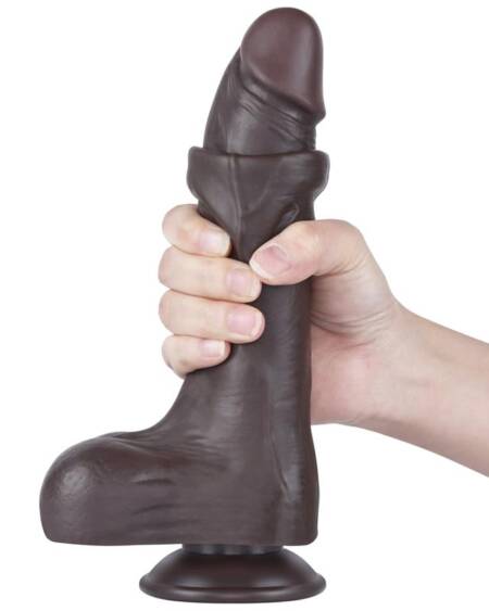 Dildo Dual Density Piel Deslizante Retractil 8.5