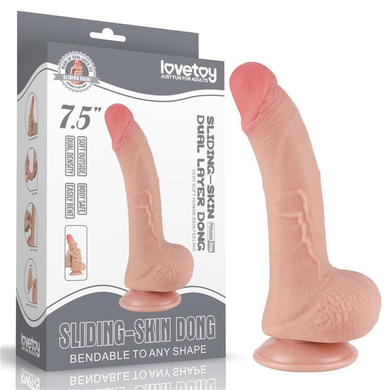Dildo Dual Layer Piel Deslizante Retractil 7.5 - Imagen 13