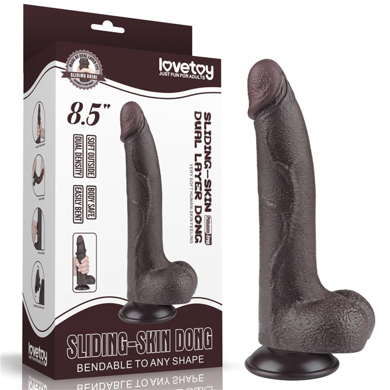 Dildo Dual Layer Piel Deslizante Retractil 8.5 - Imagen 12