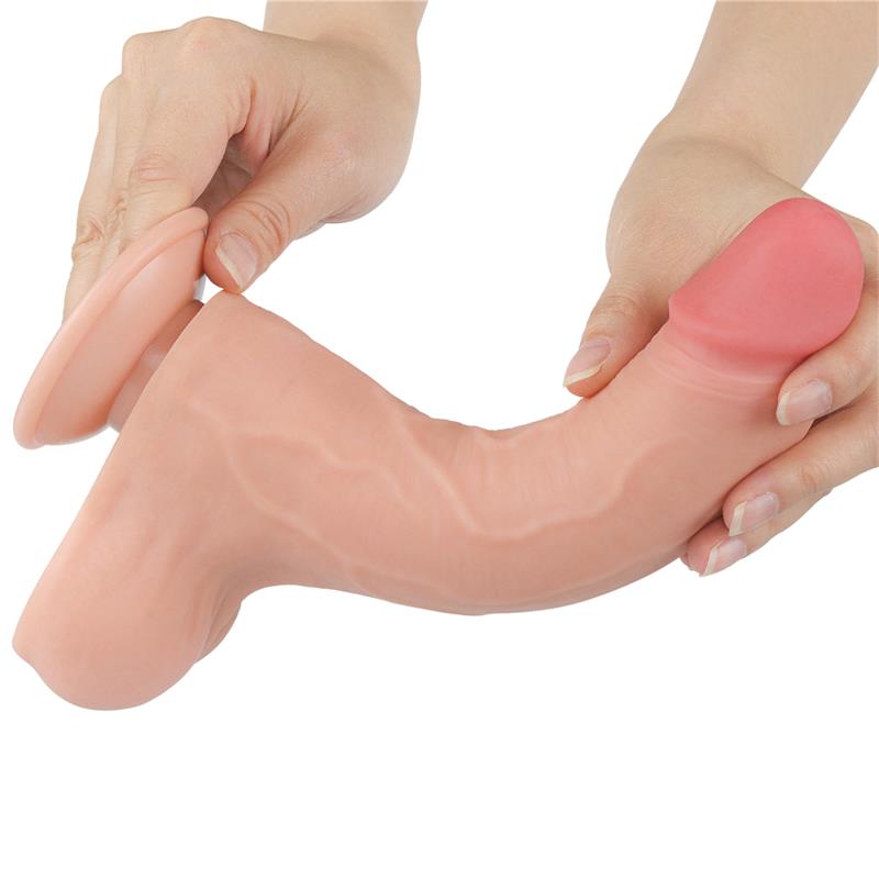 Dildo Dual Layer Piel Deslizante Retractil 8.5 - Imagen 10