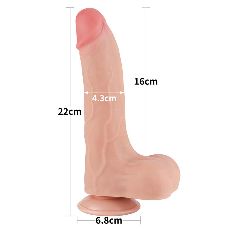 Dildo Dual Layer Piel Deslizante Retractil 8.5 - Imagen 11