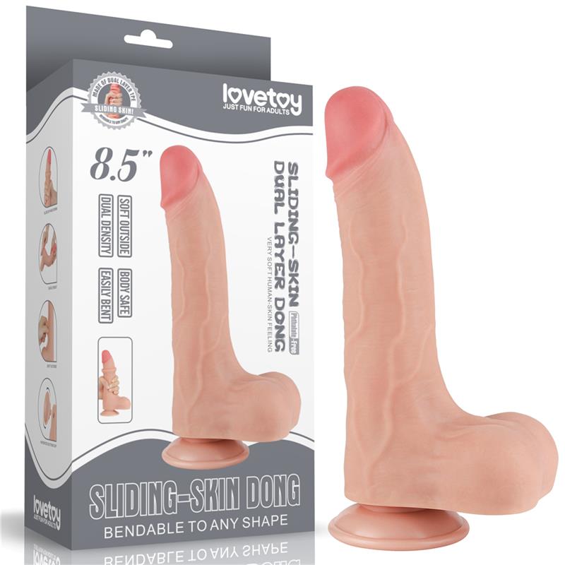 Dildo Dual Layer Piel Deslizante Retractil 8.5 - Imagen 12
