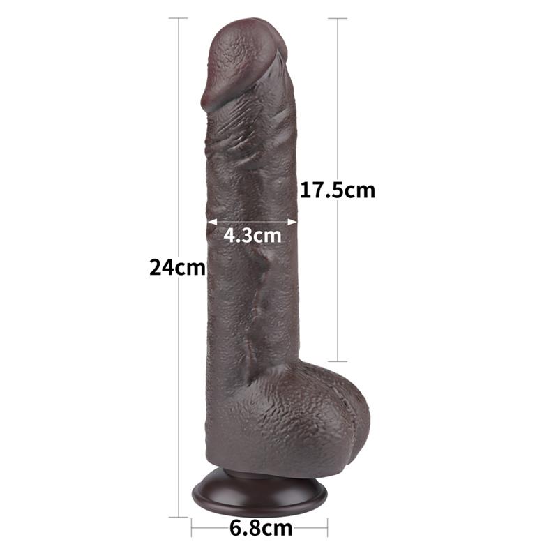 Dildo Dual Layer Piel Deslizante Retractil 9.5 - Imagen 11
