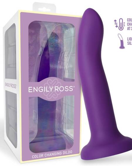 Dildo que Cambia de Color Púpura a Rosa Talla L 21 cm