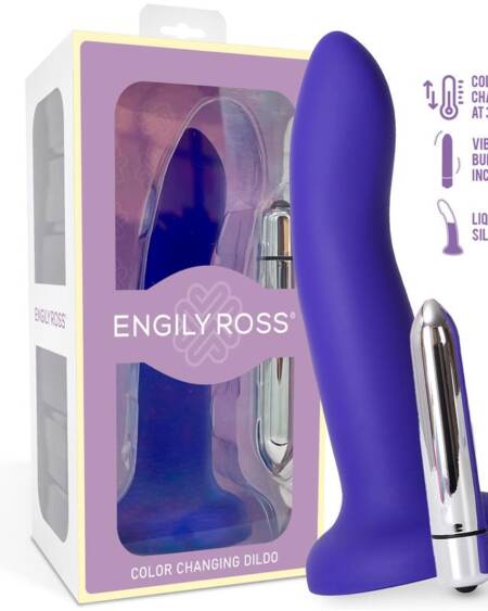 Dildo que Cambia de Color Púrpura a Rosa Talla S 14 cm