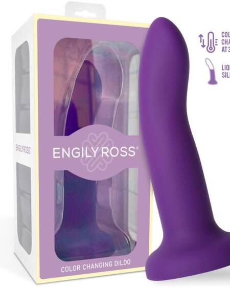 Dildo que Cambia de Color Púrpura a Rosa Talla S 14 cm