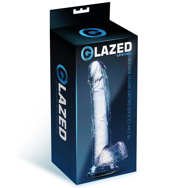 Dildo Realista con Testículos Material Cristalino 18 cm - Imagen 2