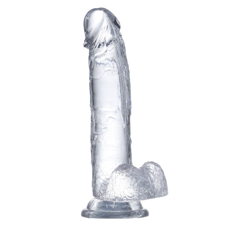 Dildo Realista con Testículos Material Cristalino 20 cm - Imagen 4
