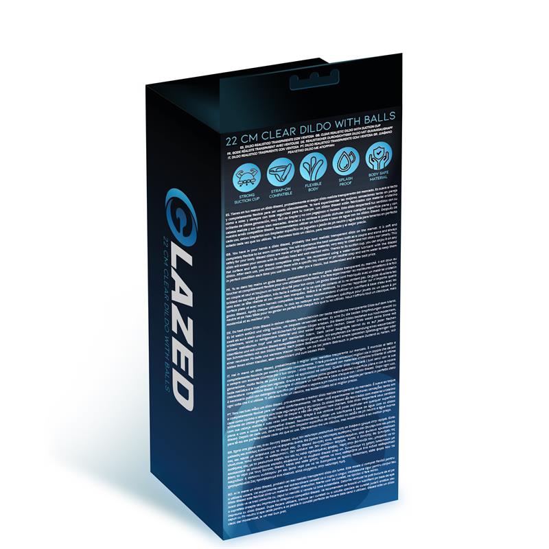 Dildo Realista con Testículos Material Cristalino 22 cm - Imagen 3