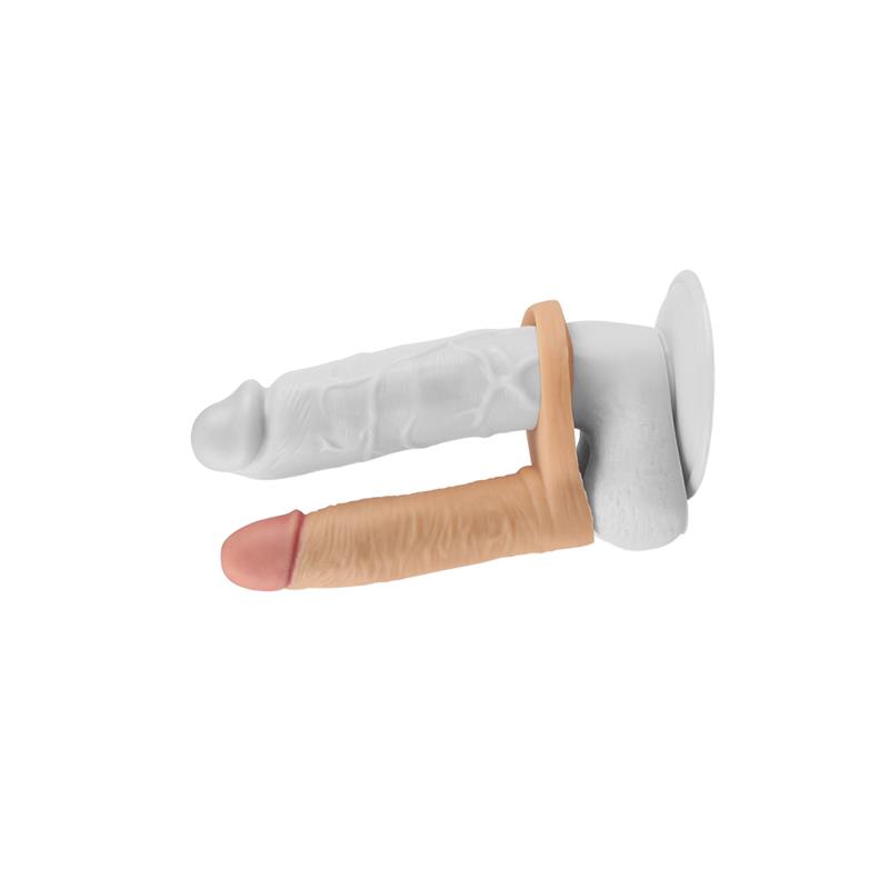 Dildo The Ultra Soft Double con Vibración 5.8 Natural - Imagen 3