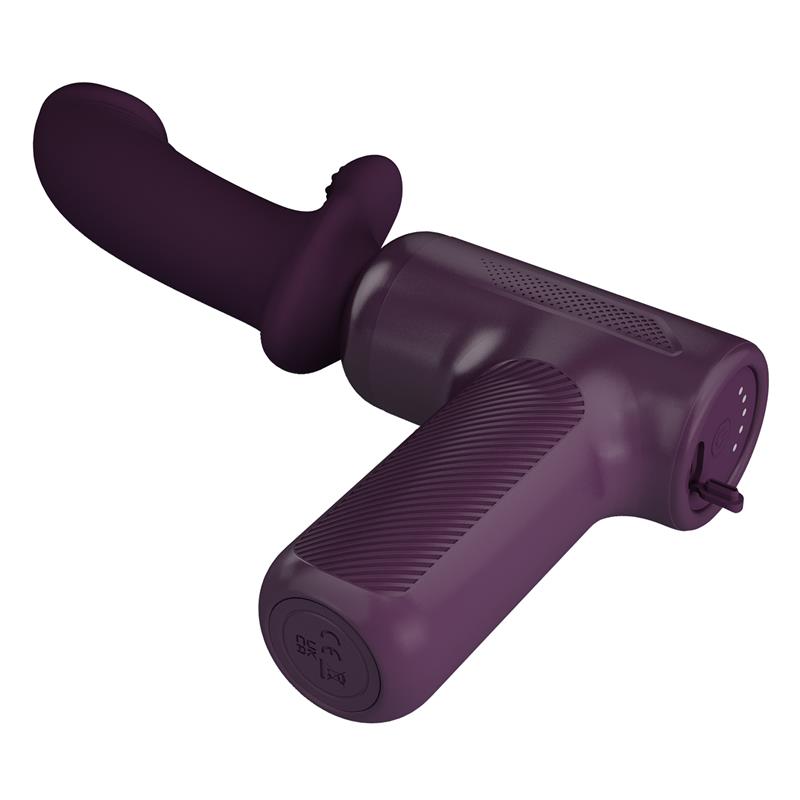 Dj Scholar Pistola de Masaje con Dildo Funcion Empuje Púrpura - Imagen 4