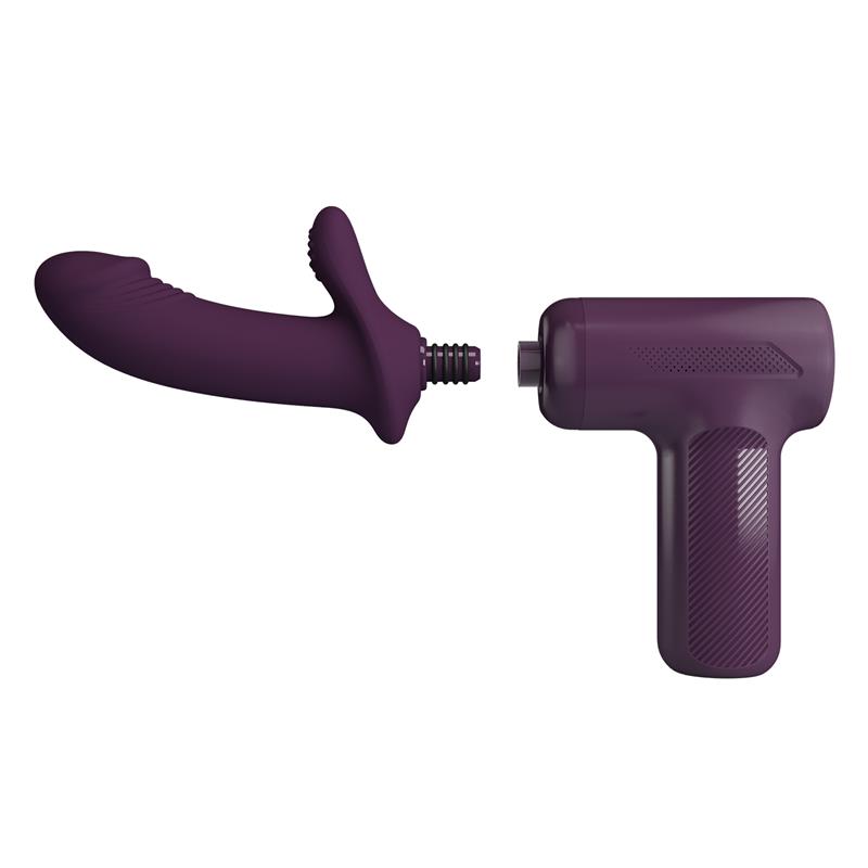 Dj Scholar Pistola de Masaje con Dildo Funcion Empuje Púrpura - Imagen 6