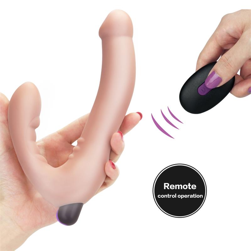 Doble Dildo Strapless Silicona USB - Imagen 5