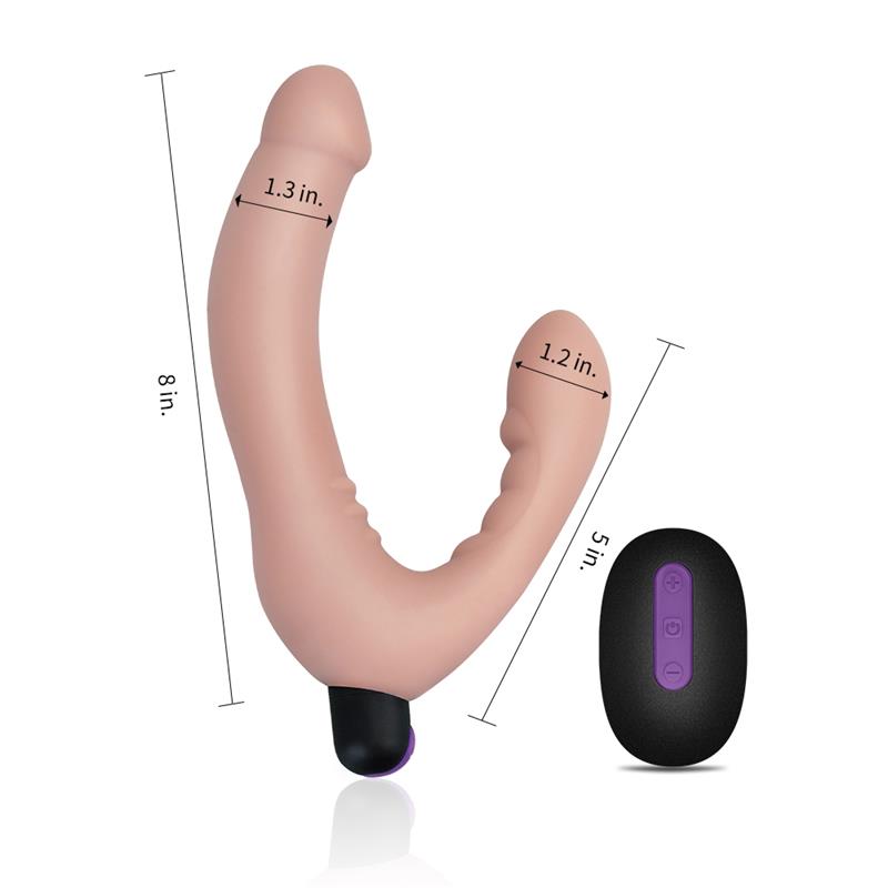 Doble Dildo Strapless Silicona USB - Imagen 6