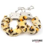 Esposas de Metal Furry con Pelo Animal Print Leopardo