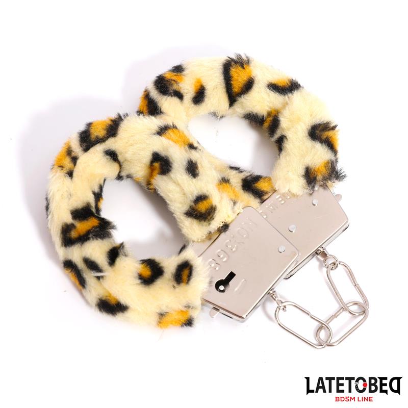 Esposas de Metal Furry con Pelo Animal Print Leopardo - Imagen 7