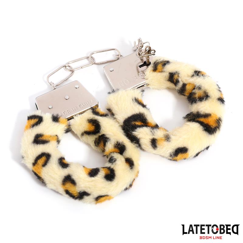 Esposas de Metal Furry con Pelo Animal Print Leopardo - Imagen 10
