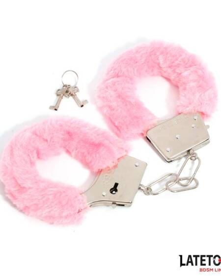 Esposas de Metal Furry con Pelo Rosa