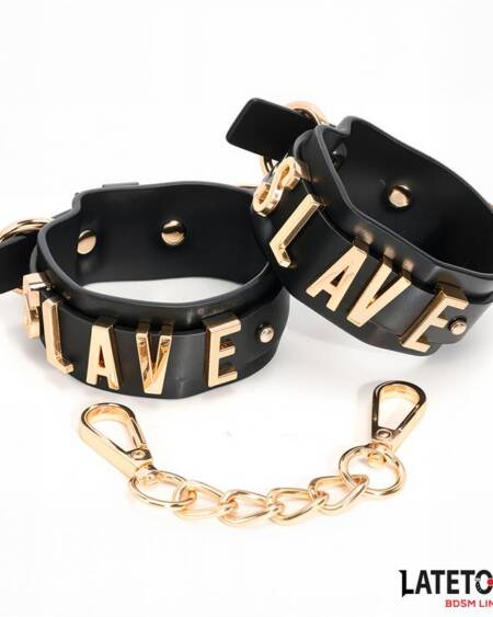 Esposas para Tobillos SLAVE con Cadena Dorada