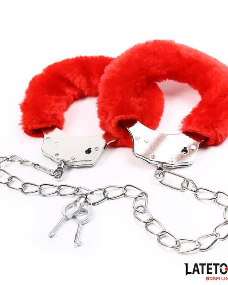 Esposas Pies Peluche Terciopelo Rojo