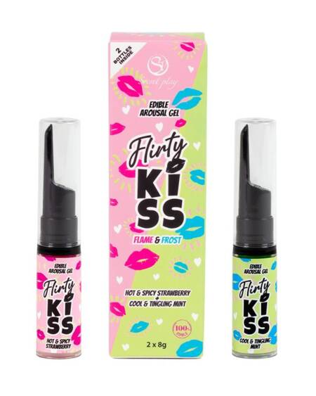 Flirty Kiss Geles para Sexo Oral Fresa y Menta 2x8gr