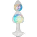 Gemoria Plug Anal de Silicona con Centro de Cristal Multicolor