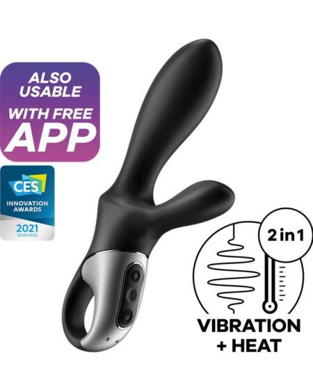 Heat Climax Vibrador con APP Punto G, Punto P y Perineo Función de Calor USB Magnético