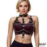 Hilda Arnés de Pecho con Cadenas Cuero Vegano Talla Única