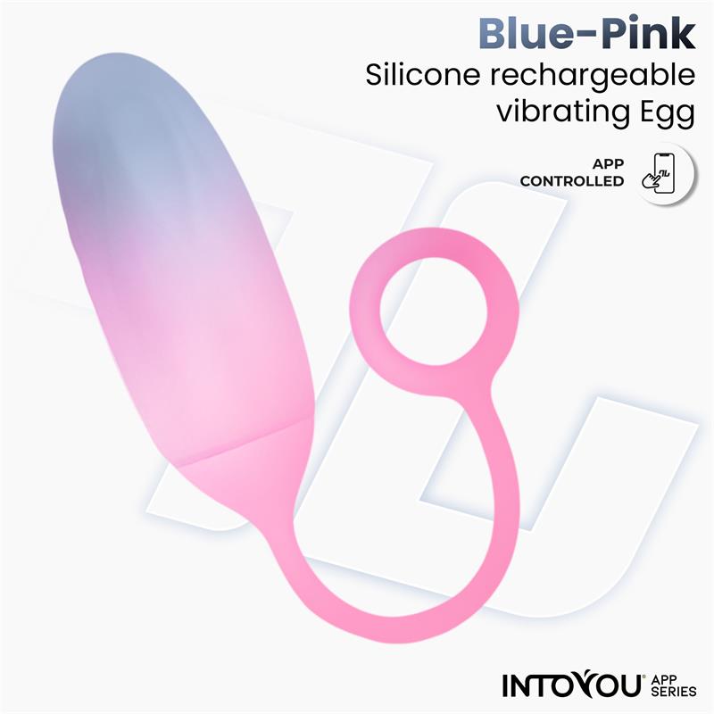 Huevo Silicona Doble Capa con APP Azul/Rosa - Imagen 3