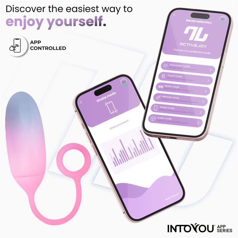 Huevo Silicona Doble Capa con APP Azul/Rosa - Imagen 5