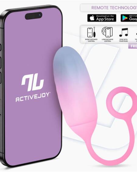 Huevo Silicona Doble Capa con APP Azul/Rosa