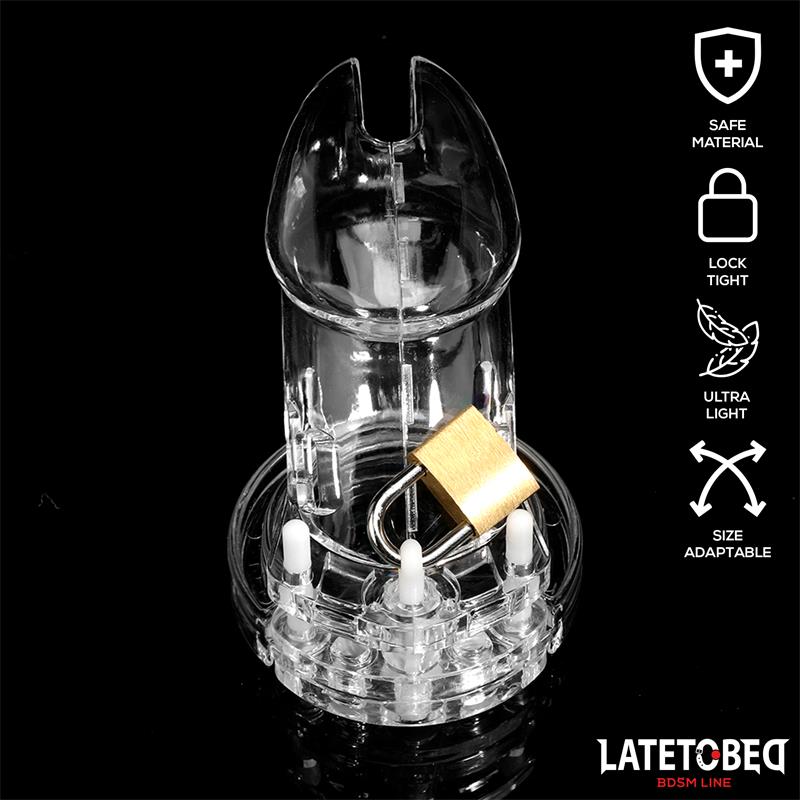 Jaula de Pene de Castidad Long Transparente - Imagen 3