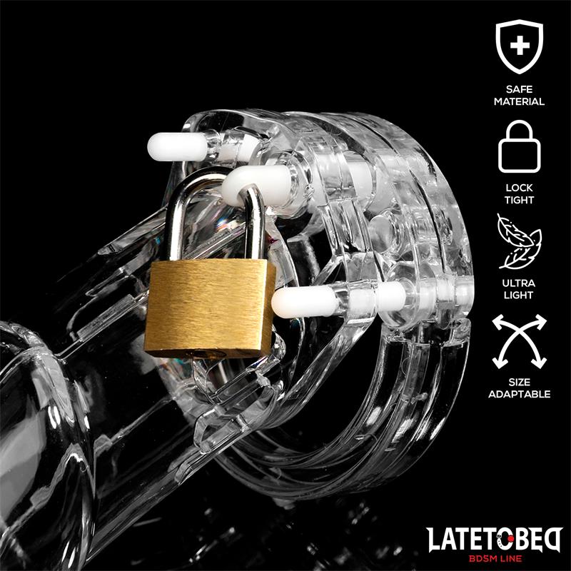 Jaula de Pene de Castidad Long Transparente - Imagen 5