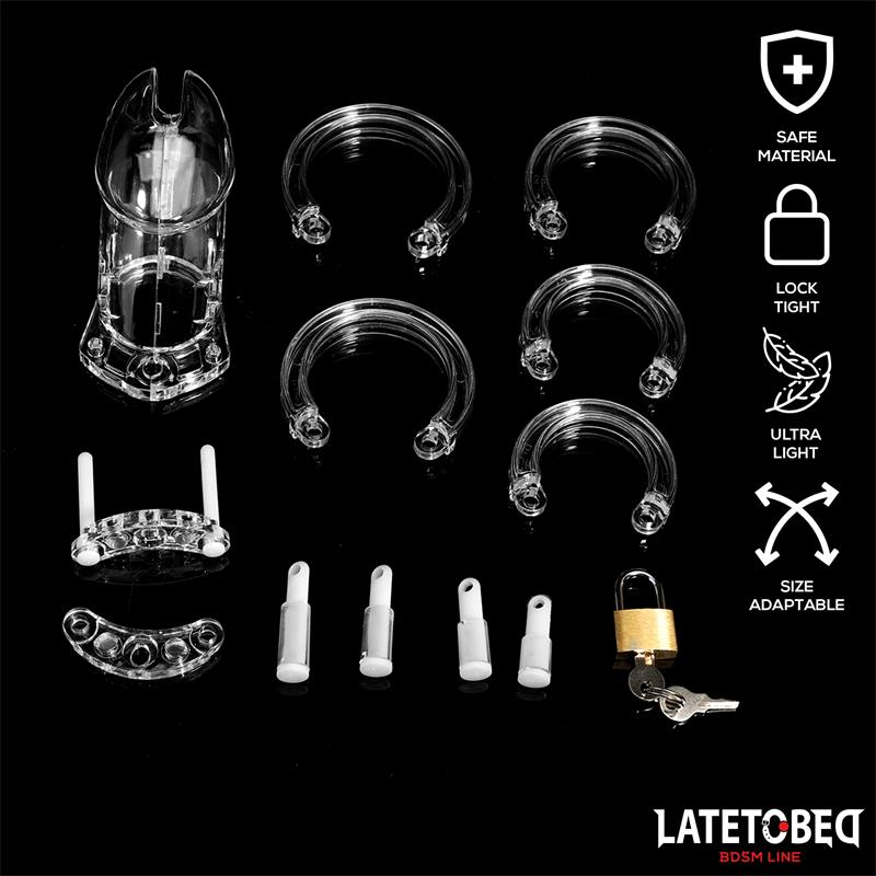 Jaula de Pene de Castidad Long Transparente - Imagen 7