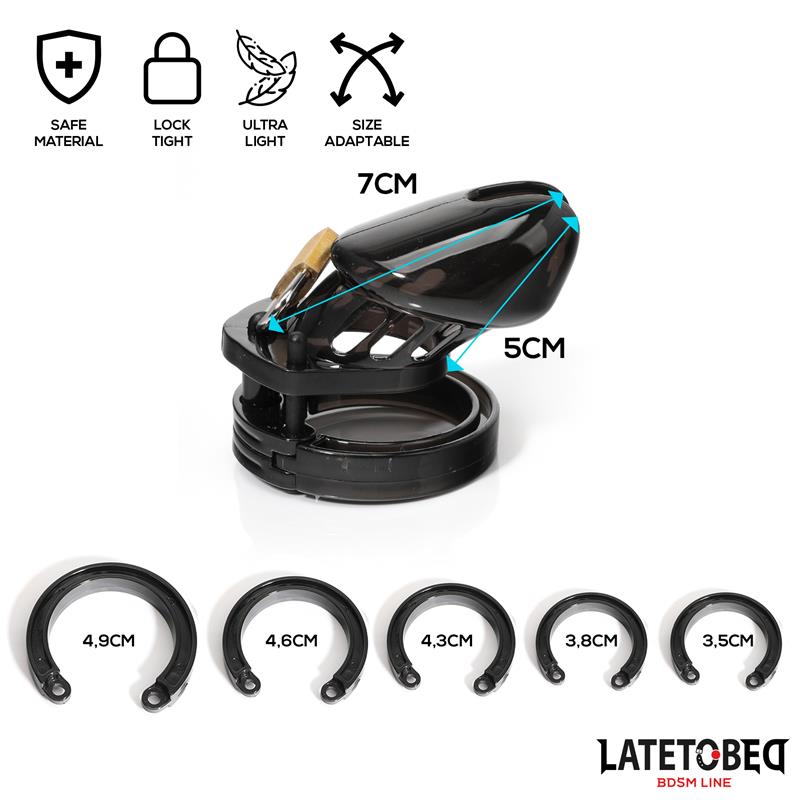 Jaula de Pene de Castidad Short Negro - Imagen 7