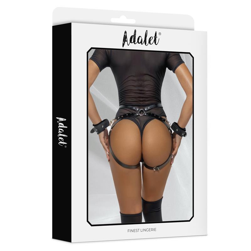 Jimena Liguero Tipo Arnés con Esposas Cuero Vegano Talla Única - Imagen 3