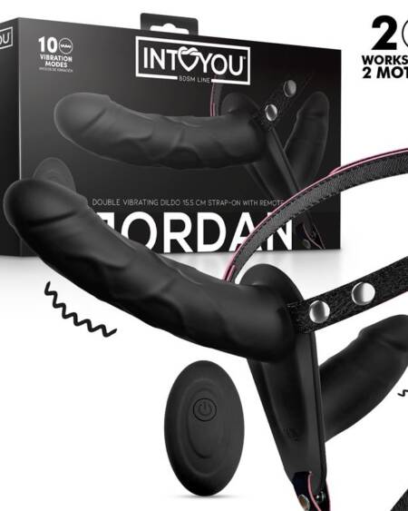 Jordan Arnés Dildo Doble con Vibración y Control Remoto
