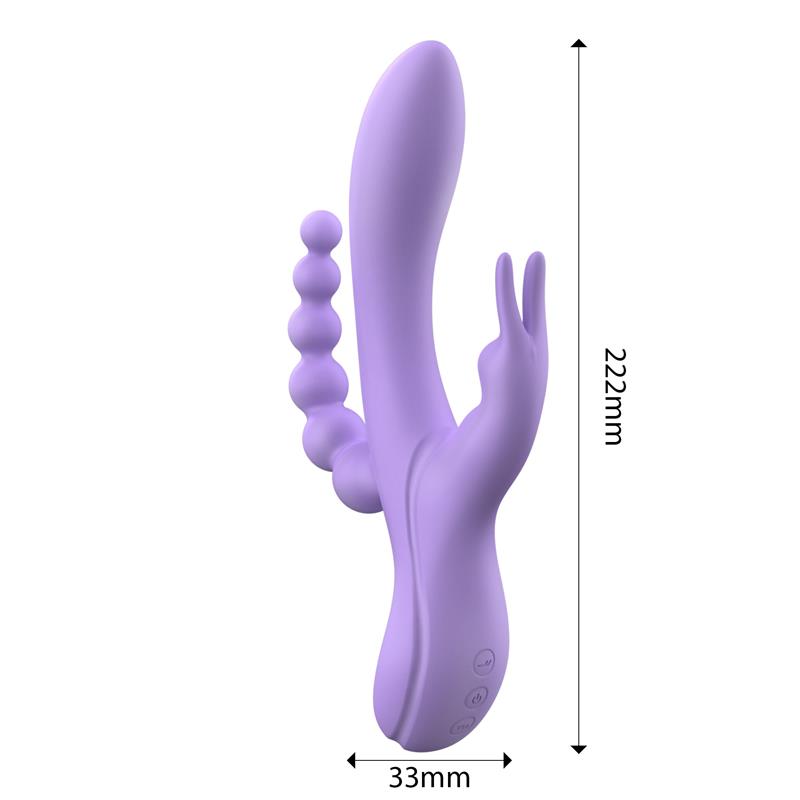 Lindsay Vibrador con Cadena Anal Silicona Líquida Unibody Flexible 2 Motores - Imagen 7