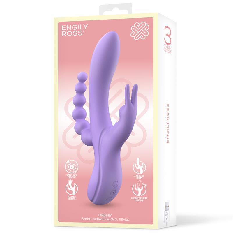 Lindsay Vibrador con Cadena Anal Silicona Líquida Unibody Flexible 2 Motores - Imagen 8