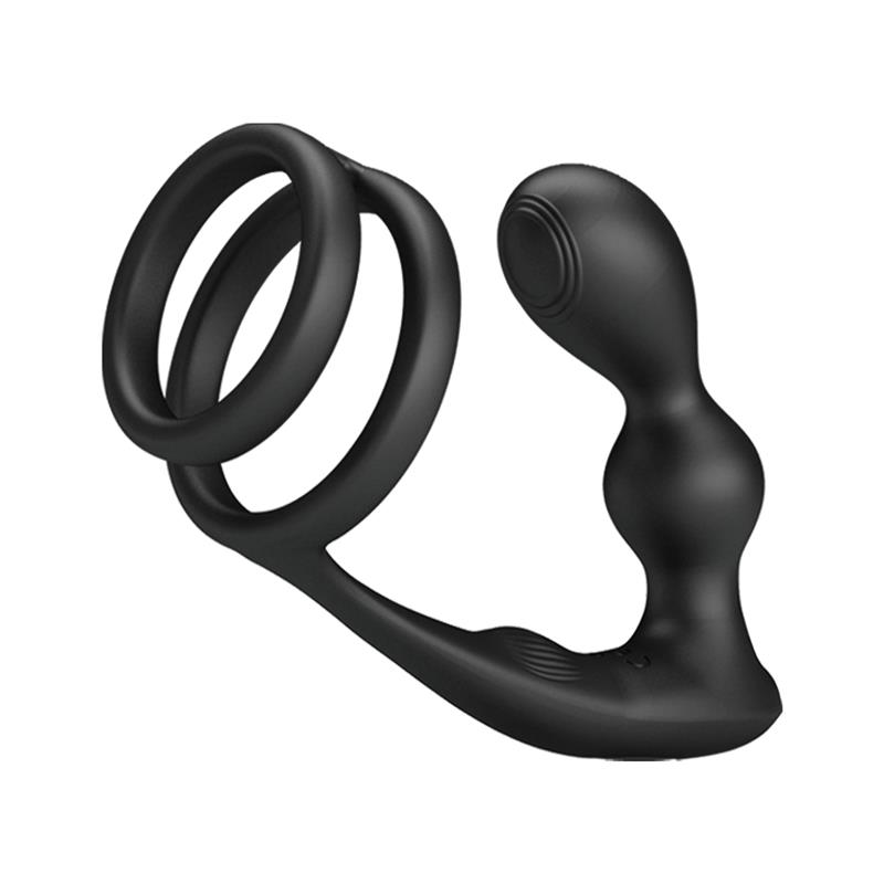Marshall Plug Anal con Vibración y Anillo para el Pene y Testículos - Imagen 3