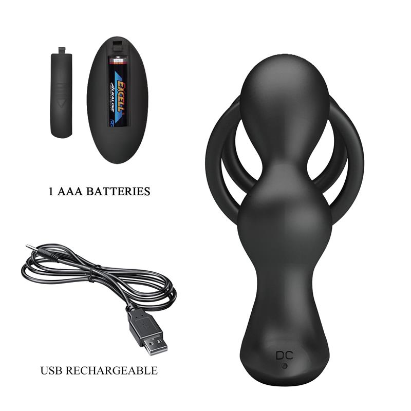Marshall Plug Anal con Vibración y Anillo para el Pene y Testículos - Imagen 8